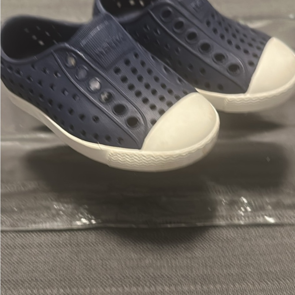 Native Baby Walker Shoes Blue White Slip-On